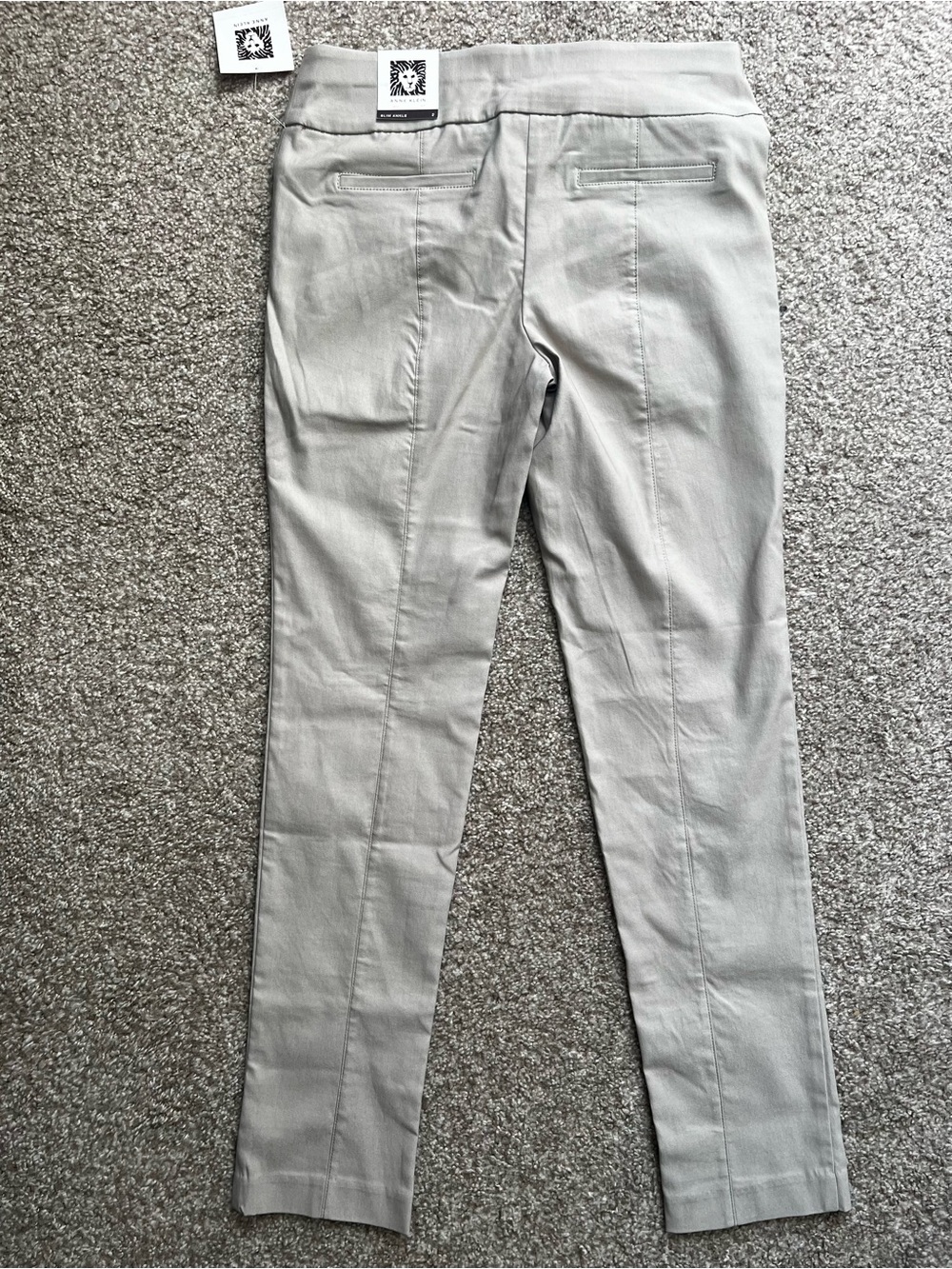 Anne Klein Light Gray Slim Trousers